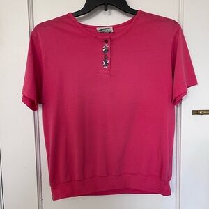 Casual summer top in bright pink